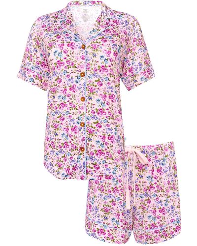 Posh Peanut Pixie Floral Pajama Set - Pink
