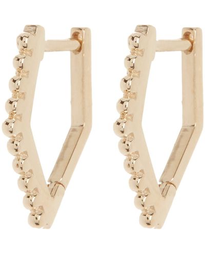 Anzie Mini Geometric Huggie Hoop Earrings - White