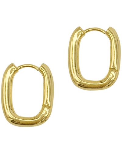 Adornia Water Resistant Rectangle Huggie Hoop Earrings - Yellow