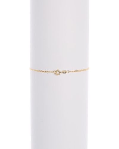 CANDELA JEWELRY 10k Yellow Gold Heart Charm Double Chain Bracelet - White