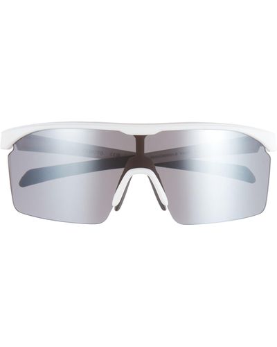 Vince Camuto Semi Rimless Shield Sunglasses - White