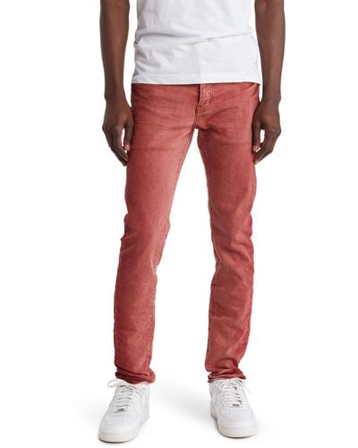 Purple Brand P001 Low Rise Skinny Jeans - Red