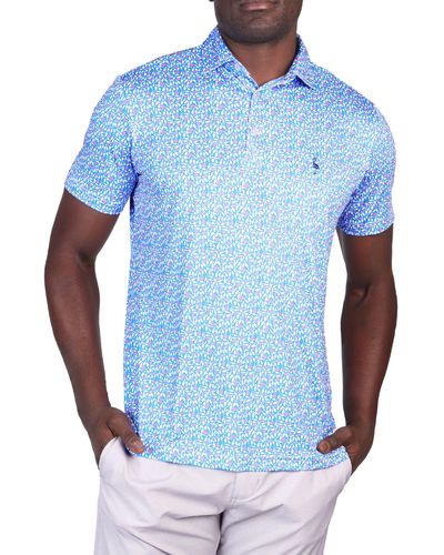 Tailorbyrd Bowling Pins Performance Polo - Blue
