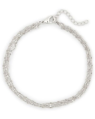 Nordstrom Diamond Cut Layered Chain Bracelet - White