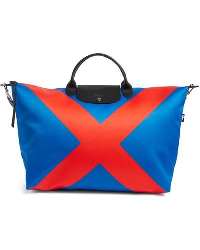 Longchamp Le Pliage Casaque Recycled Canvas Travel Bag - Blue