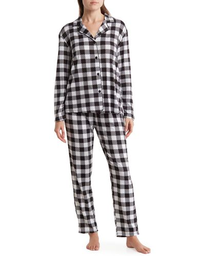 Kensie Patterned Pajamas - Black