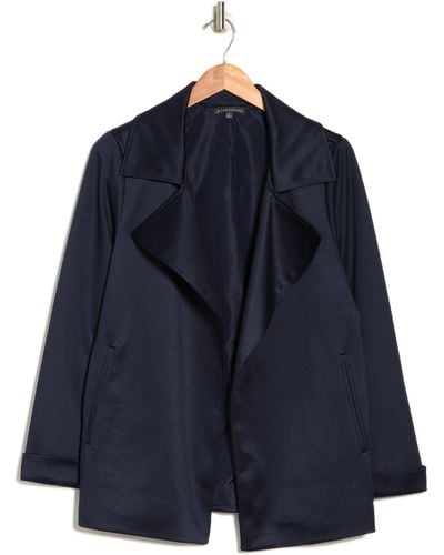 Adrianna Papell Drape Front Blazer In Navy At Nordstrom Rack - Blue