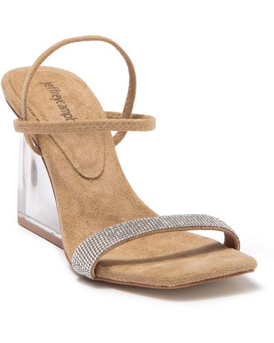 Jeffrey Campbell Embellished Clear Wedge Sandal - Natural