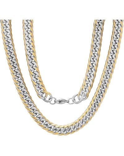 HMY Jewelry Two-tone Chain Necklace - Metallic