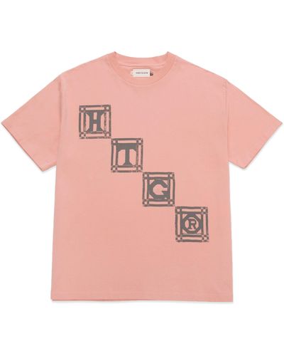 Honor The Gift Quilt Short Sleeve Graphic T-shirt - Pink