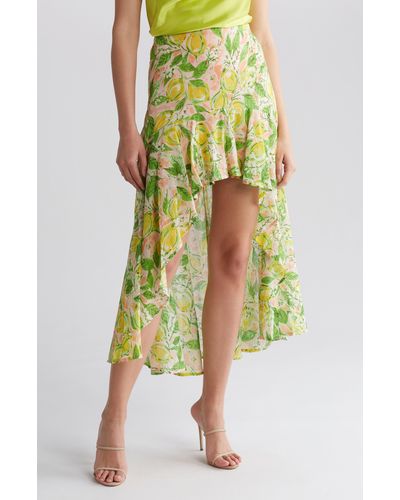 Vici Collection Positano Bloom High-low Midi Skirt - Green