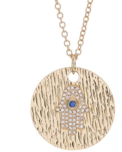 Ron Hami 14k Yellow Gold Blue Sapphire & Pavé Diamond Hamsa Pendant Necklace - Metallic