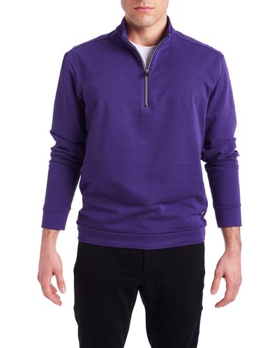 PINOPORTE Mario Quarter Zip Sweatshirt - Purple