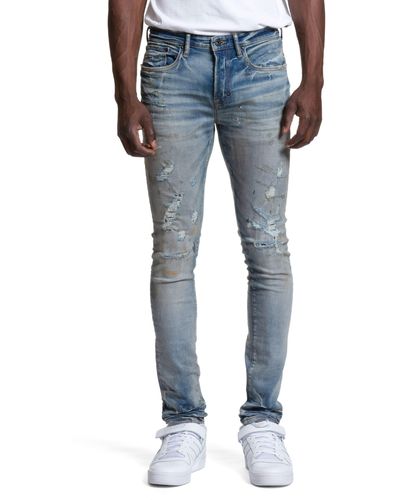 PRPS Micaiah Distressed Skinny Fit Jeans - Blue