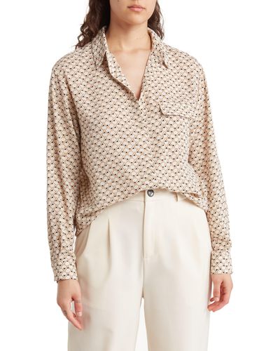 Pleione Utility Button-up Blouse - Natural