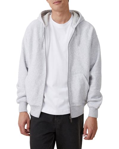 Cotton On Oversize Fleece Zip Hoodie - Gray