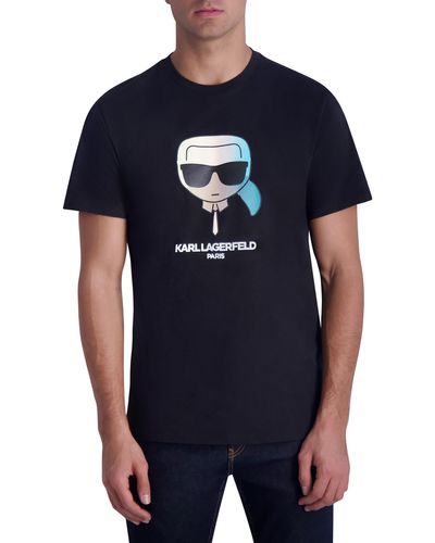 Karl Lagerfeld Karl Character Cotton Graphic T-shirt - Blue