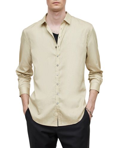 John Varvatos Bucks Slim Fit Button-up Shirt - Natural