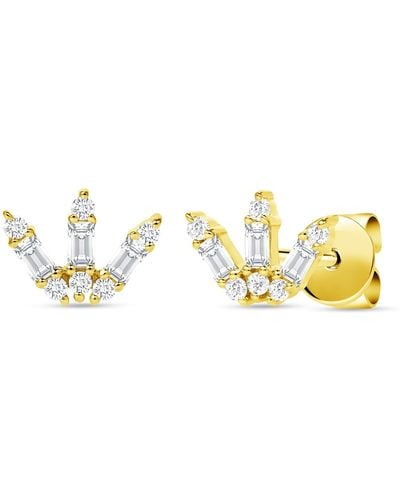 Ron Hami 14k Yellow Gold Baguette Diamond Stud Earrings - Metallic
