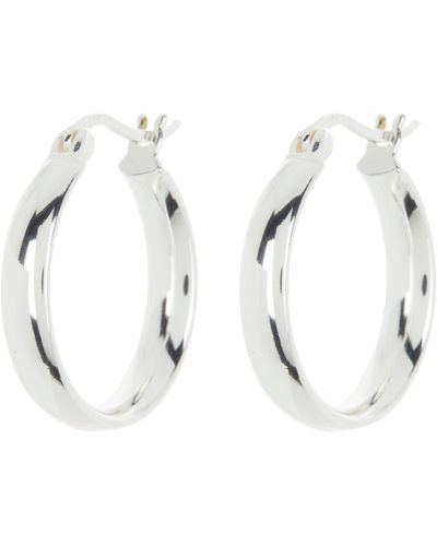 Argento Vivo Sterling Silver Small Hoop Earrings - White