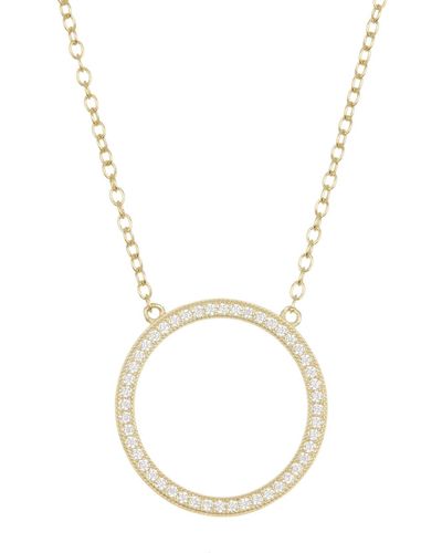 Adornia Swarovski Crystal Circle Pendant Necklace - Yellow