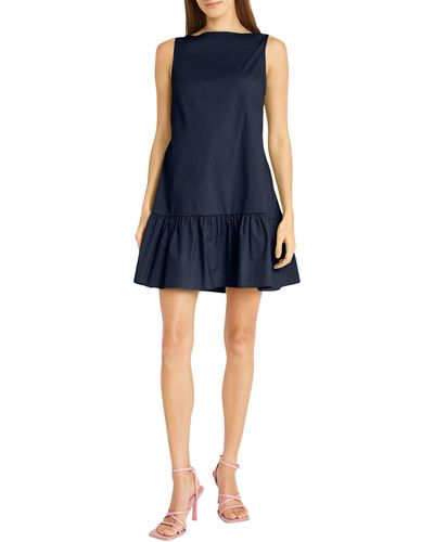 DONNA MORGAN FOR MAGGY Solid Sleeveless Dress - Blue