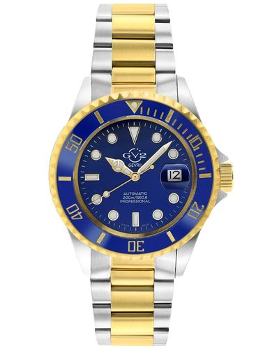 Gv2 Liguria Blue Dial Two-tone Stainless Steel Bracelet Watch