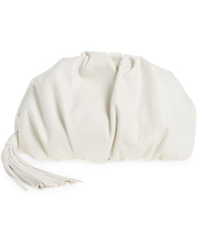 Rebecca Minkoff Ruched Faux Leather Clutch - White