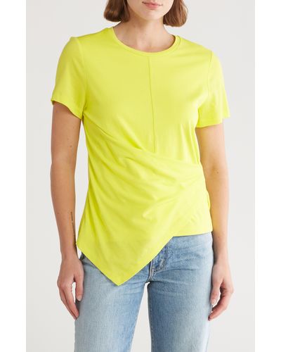 DKNY Faux Wrap T-shirt - Yellow