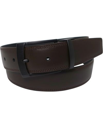Boconi Reversible Matte Leather Belt - Black