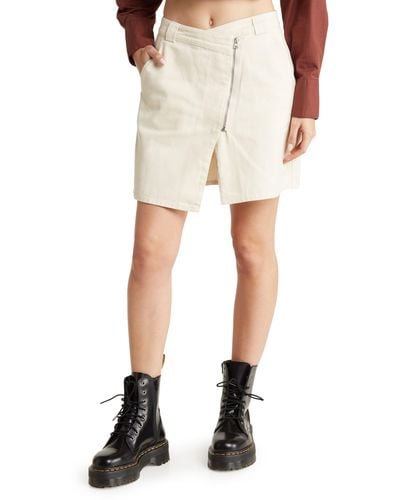 Obey Ryan Front Zip Miniskirt - White