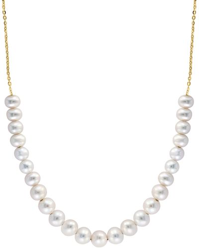 Effy 14k Yellow Gold Freshwater Pearl Frontal Necklace - White