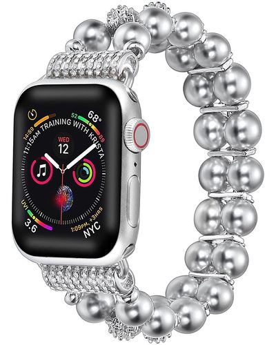 The Posh Tech Skinny Faux Pearl 38mm/40mm Bands For Apple Watch Series 1 - Gray