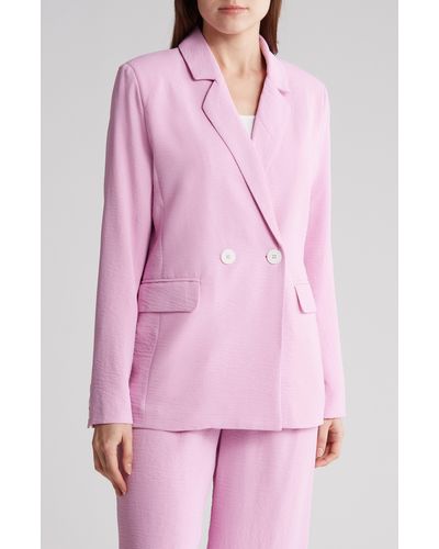 Laundry by Shelli Segal Airflow Double Breasted Blazer - Pink