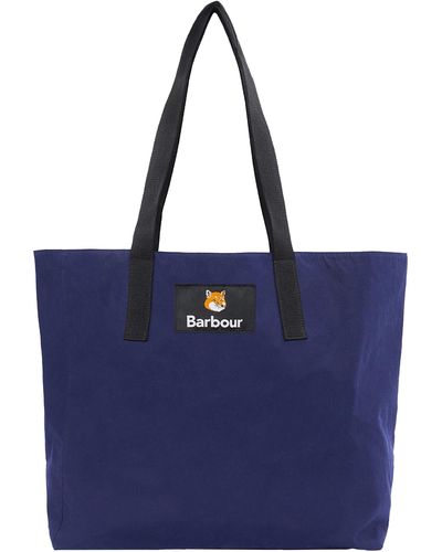 Barbour X Maison Kitsuné Reversible Tote Bag - Blue