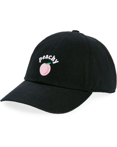 David & Young Peachy Adjustable Cotton Baseball Cap - Black