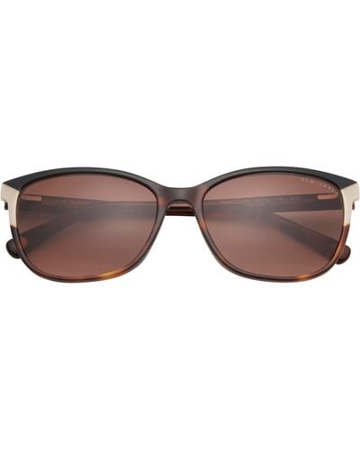 Ted Baker 56mm Rectangular Sunglasses - Brown