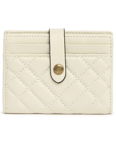 Kurt Geiger Quilted Leather Bifold Card Wallet - Natural