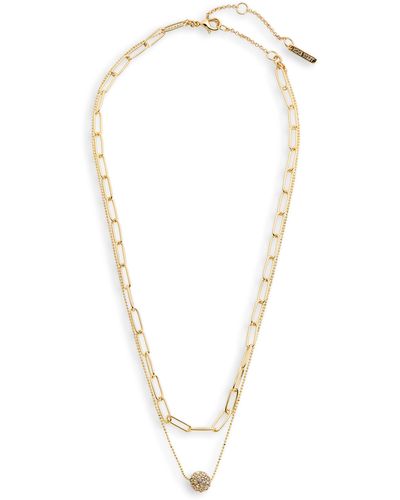 Nine West Pavé Ball Layered Necklace - Multicolor