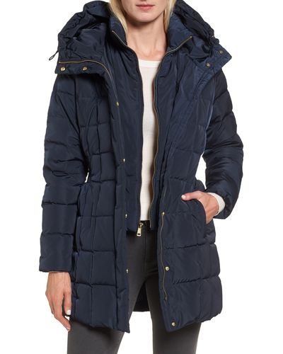 Cole Haan Cole Haan Hooded Down & Feather Jacket - Blue