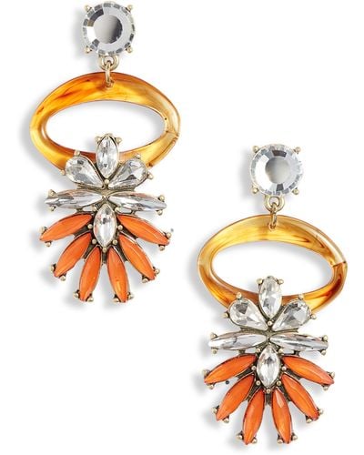 THE KNOTTY ONES Crystal Statement Drop Earrings - Orange