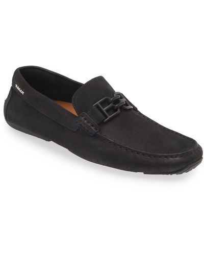 Bally Parsal Suede Driver Loafer - Black