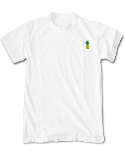 Riot Society Pineapple Embroidery Cotton T-shirt - White