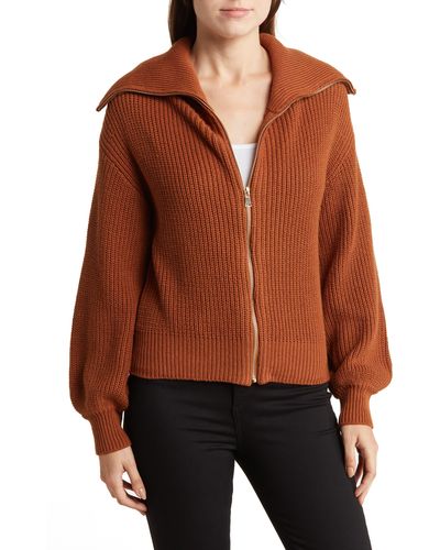 Love By Design Brigitta Full-zip Sweater - Brown