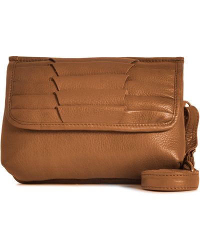 day&mood Small Brenna Leather Crossbody Bag In Brown At Nordstrom Rack