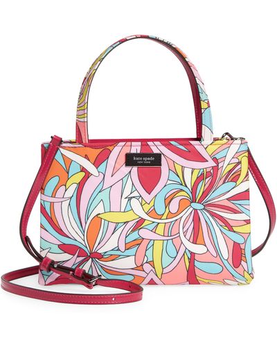 Kate Spade Sam Icon Anemone Floral Print Satchel - Red