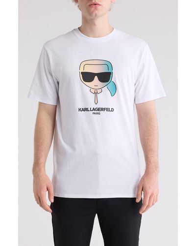 Karl Lagerfeld Karl Character Cotton Graphic T-shirt - White
