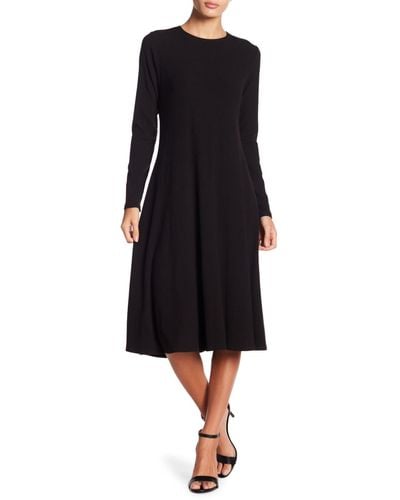 Go Couture Long Sleeve A-line Dress - Black