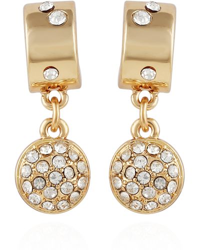 T Tahari Crystal Pavé Drop Earrings - Metallic