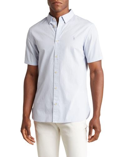 AllSaints Riviera Short Sleeve Button-up Shirt - White